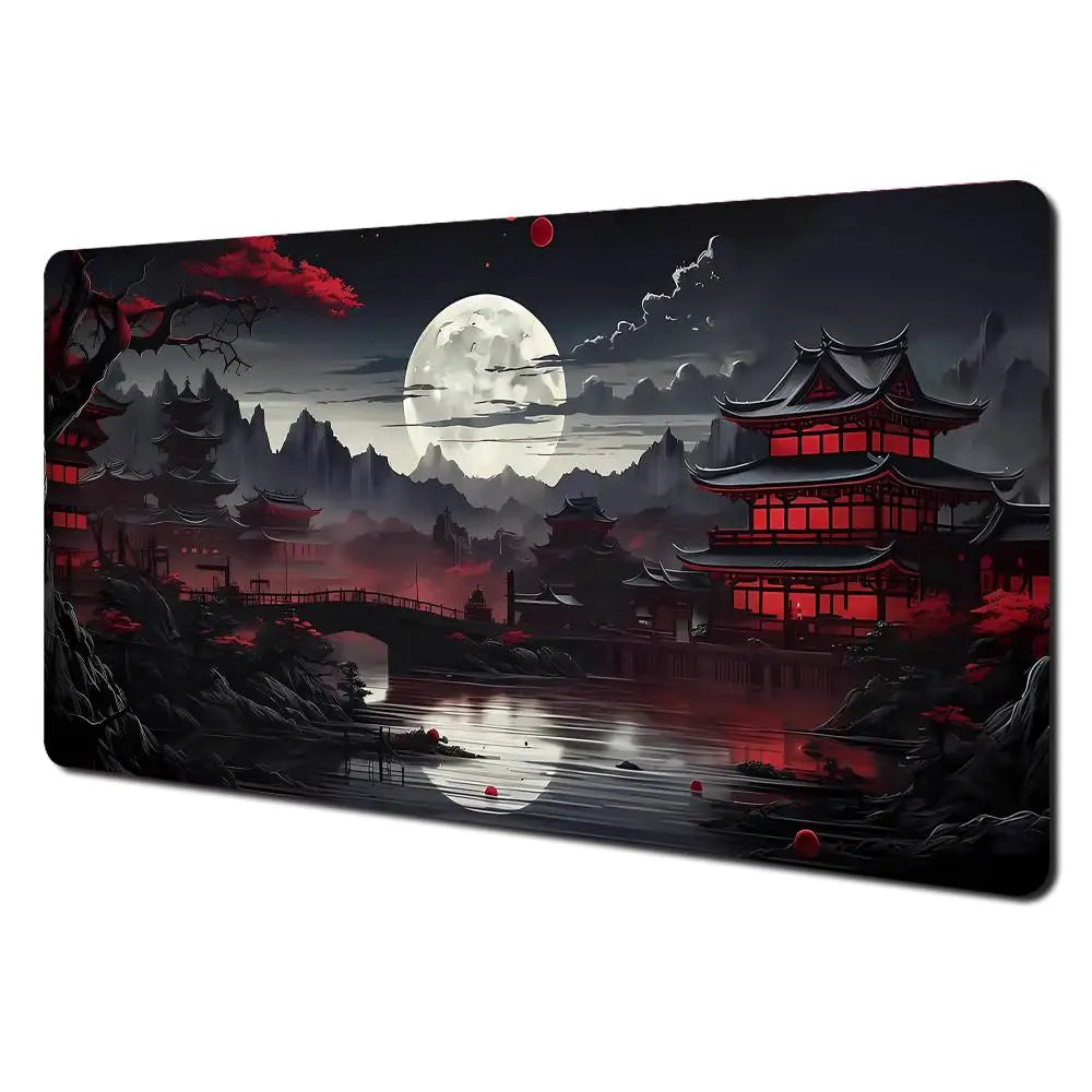 Red and black art landscapes Mouse Pad rubber anti-slip Desk Mat gamer pc accessories Gaming mat keypad expansion mousepad
