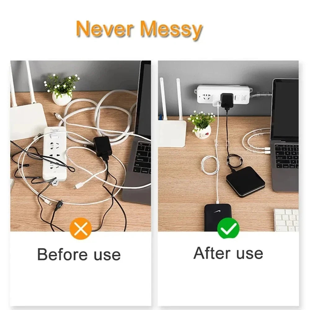 5/20Pcs Cable Management Clip Cable Protector Winder Self-Adhesive Desktop Tidy Management Clips For Mouse Headset Wire Storage