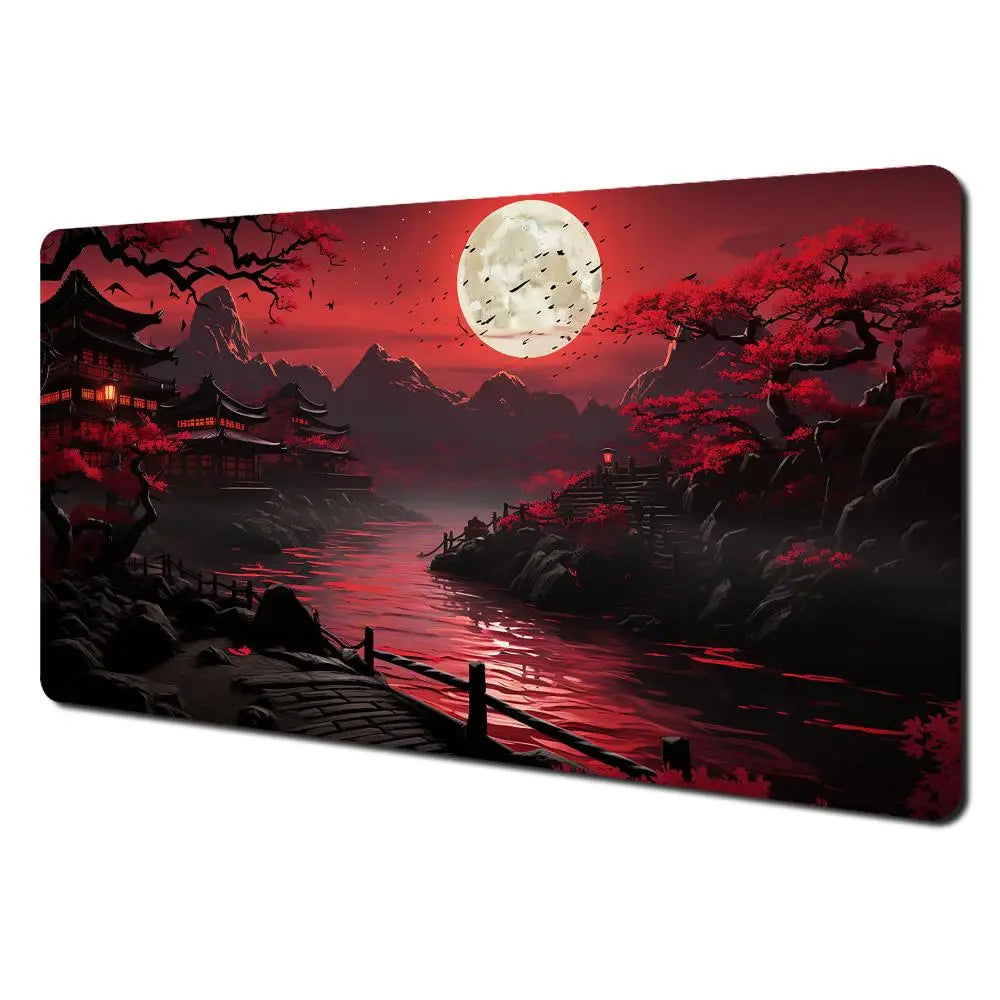 Red and black art landscapes Mouse Pad rubber anti-slip Desk Mat gamer pc accessories Gaming mat keypad expansion mousepad