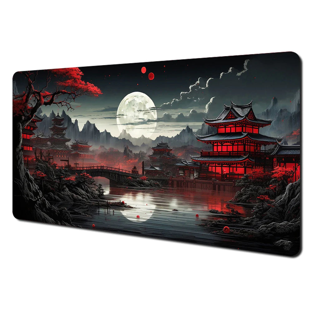 Red and black art landscapes Mouse Pad rubber anti-slip Desk Mat gamer pc accessories Gaming mat keypad expansion mousepad