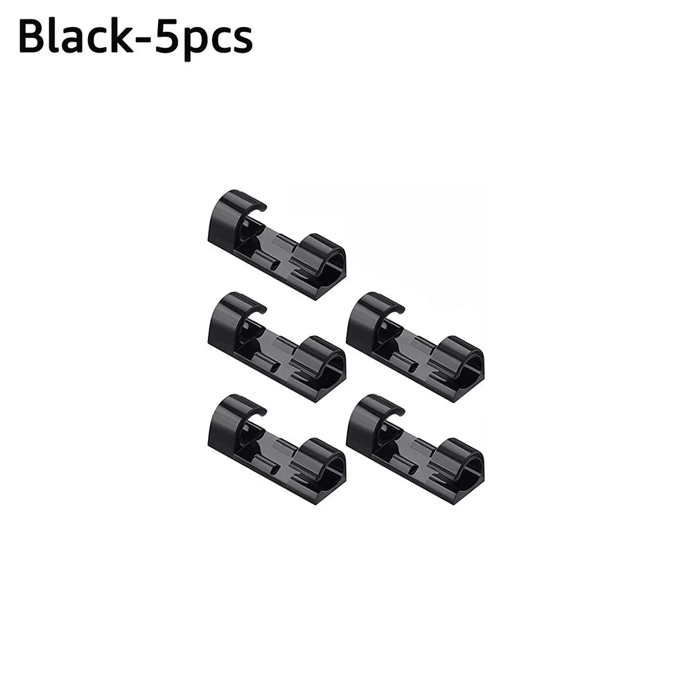 5/20Pcs Cable Management Clip Cable Protector Winder Self-Adhesive Desktop Tidy Management Clips For Mouse Headset Wire Storage