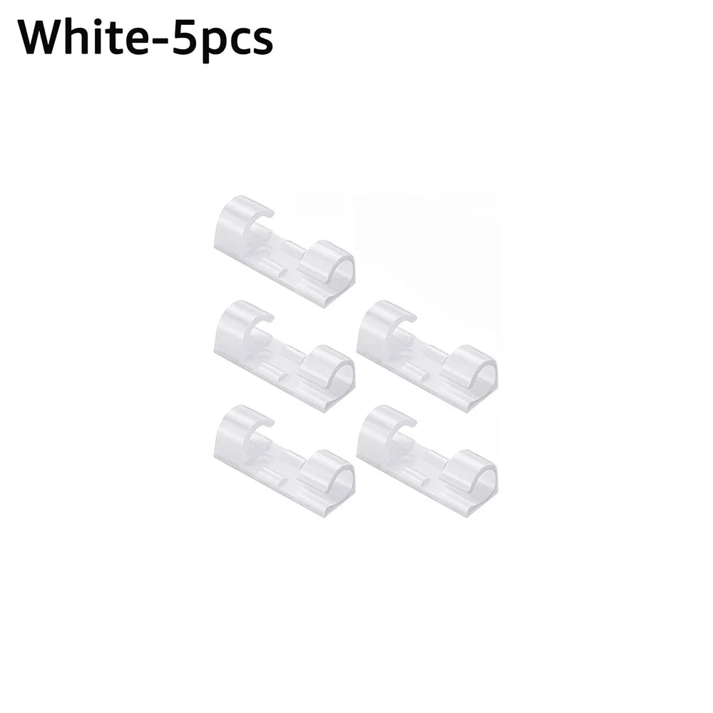 5/20Pcs Cable Management Clip Cable Protector Winder Self-Adhesive Desktop Tidy Management Clips For Mouse Headset Wire Storage