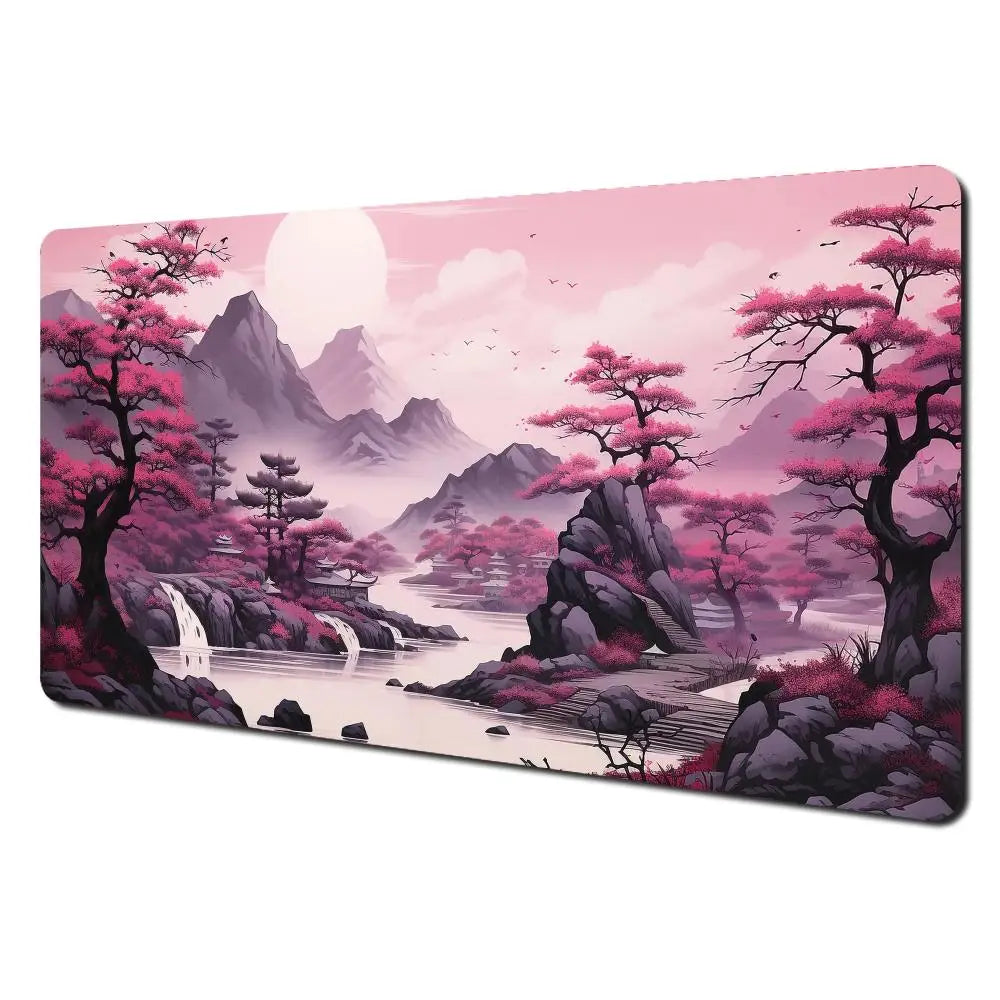 Red and black art landscapes Mouse Pad rubber anti-slip Desk Mat gamer pc accessories Gaming mat keypad expansion mousepad