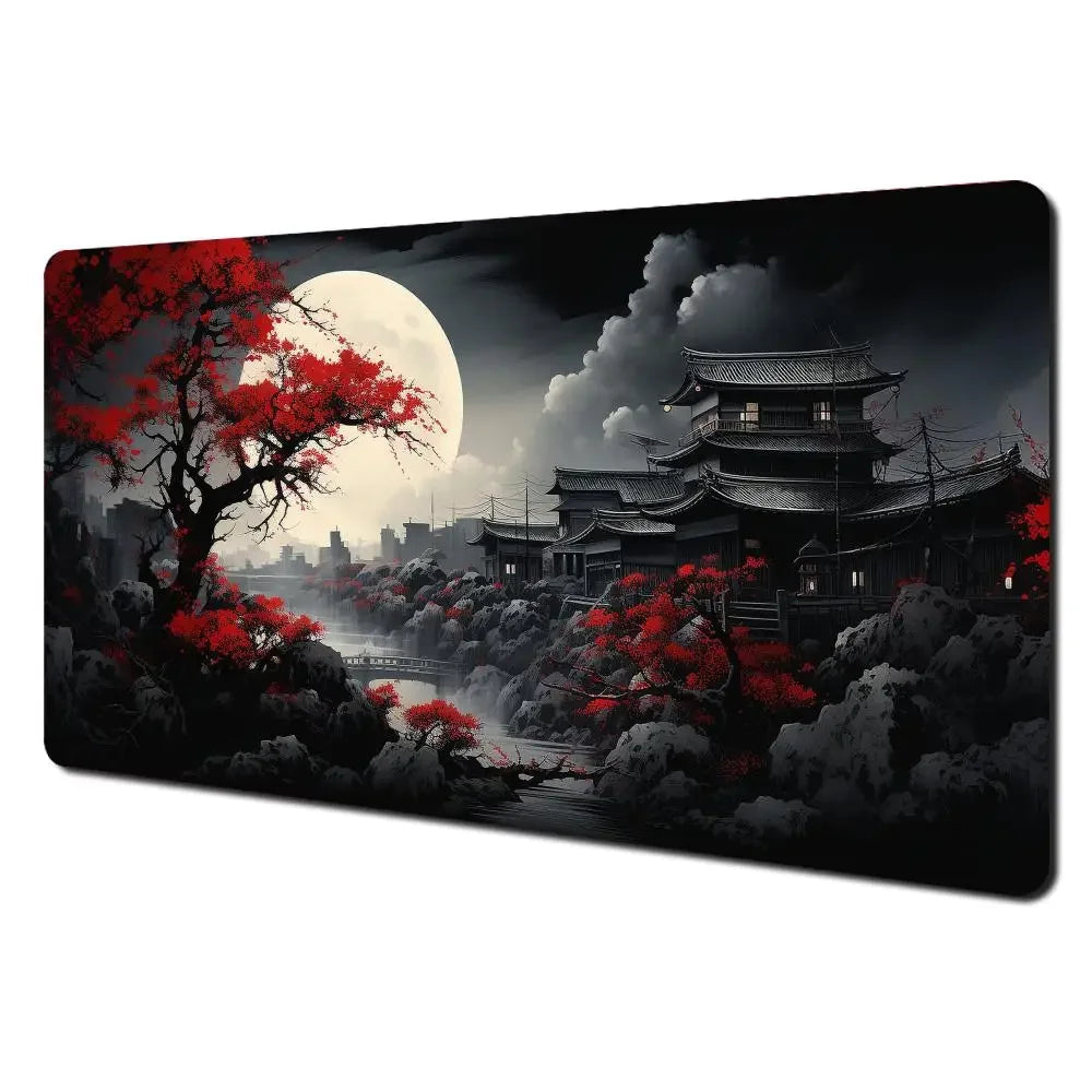 Red and black art landscapes Mouse Pad rubber anti-slip Desk Mat gamer pc accessories Gaming mat keypad expansion mousepad