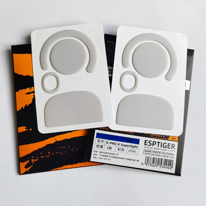 2 Sets/pack Esports Tiger Normal Mouse Feet Mouse Skate For G Pro X Superlight G PRO Wireless GPX2 GPW5 Mouse Glides Curve Edge